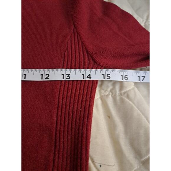 Sweater Women's Small Turtleneck Burgundy Textured Ribbed Accents Soft - Picture 6 of 7
